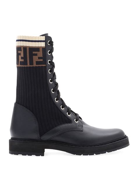 fendi black white ff logo boots|genuine fendi boots.